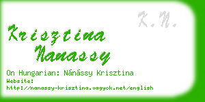 krisztina nanassy business card
